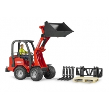 BRUDER 02191 SCHAFFER COMPACT LOADER 2034 WITH FIGURE AND ACCESSORIES