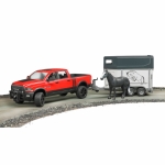 BRUDER 02501 RAM 2500 POWER WAGON WITH HORSE TRAILER AND HORSE