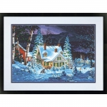 DIMENSIONS 91614 WINTERS HUSH ( HOUSE, NIGHT/SNOW SCENE PAINT BY NUMBER ( 20 PULGX14 PULG )
