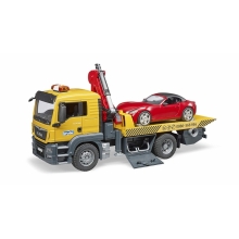BRUDER 03750 MAN TGS TOW TRUCK WITH BRUDER ROADSTER AND L+S MODULE