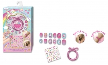 HOTFOCUS 030UC DAZZLE NAILS + SPIRAL HAIR TIE BRACELET UNICORN