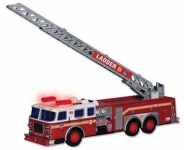 REALTOY RT8801 FDNY FIRE LADDER TRUCK W LIGHTS & SOUND, 13 PULG LONG ( PLASTIC )
