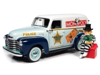 AUTOWORLD AWSS129 1:18 MONOPOLY 1948 CHEVROLET PANEL DELIVERY W RESIN FIGURE