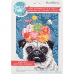 DIMENSIONS 91809 SOCIAL ANXIETY DOG ( PUG W FLOWERS ON HEAD ) PAINT BY NUMBER ( 9 PULGX12 PULG )