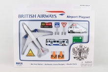 REALTOY RT6001 BRITISH AIRWAYS B787 DIECAST PLAYSET ( 12PC SET )