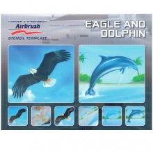 HARDER & STEENBECK 410107 STENCIL STEP BY STEP ANIMALS EAGLE AND DOLPHIN