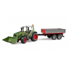 BRUDER 02182 FENDT VARIO 211 WITH FRONTLOADER AND TIPPING TRAILER