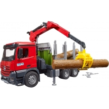 BRUDER 03669 MB AROCS TIMBER TRUCK WITH LOADING CRANE, GRAB, 3 TRUNKS