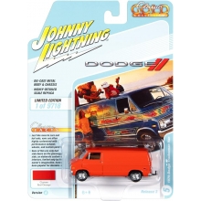 JOHNNY JLSP167A 1:64 1976 DODGE TRADESMAN VAN GLOSS RED ORANGE