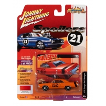 JOHNNY JLSP211B 1:64 1970 DODGE DART ( SPOILERS ) METALLIC RED - ORANGE W / BLAC