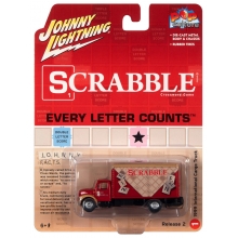 JOHNNY JLSP257 1:64 SCRABBLE 1999 INTERNATIONAL CARGO TRUCK RED