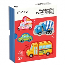 MIDEER MD6269 WOODEN PUZZLE SET BUSY TRAFFIC