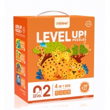 MIDEER CT7033 LEVEL UP PUZZLE 2 ANIMALS MOM & BABY 4 IN 1