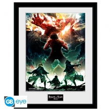 ABYSSE PFC2595 ATTACK ON TITAN KEY ART FRAMED POSTER