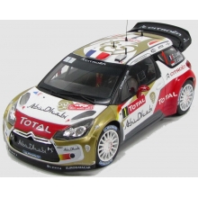 MAGAZINE RA18CITROEN 1:18 CITROEN DS3 WRC S LOEB D ELENA, WHITE RED GOLD