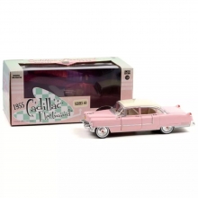 GREENLIGHT 84098 1:24 1955 CADILLAC FLEETWOOD SERIES 60, PINK WITH WHITE ROOF