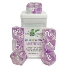ROLE4 50407-7C SETS OF 7 DICE DIFFUSION WITH ARCH D4 AMETHYST
