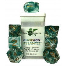 ROLE4 50410-7C SETS OF 7 DICE DIFFUSION WITH ARCH D4 ATLANTIS