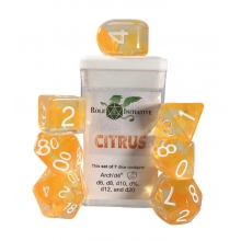 ROLE4 50406-7C SETS OF 7 DICE DIFFUSION WITH ARCH D4 CITRUS