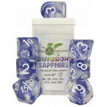 ROLE4 50408-7C SETS OF 7 DICE DIFFUSION WITH ARCH D4 SAPPHIRE