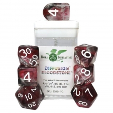 ROLE4 50501-7C SETS OF 7 DICE DIFFUSION WITH ARCH D4 BLOODSTONE