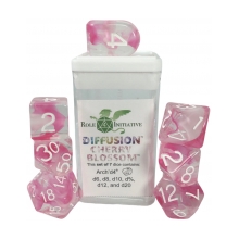 ROLE4 50503-7C SETS OF 7 DICE DIFFUSION WITH ARCH D4 CHERRY BLOSSOM
