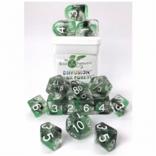 ROLE4 50504-FC SETS OF 15 DICE DIFFUSION WITH ARCH D4 DARK FOREST