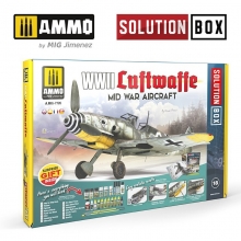 AMMO MIG JIMENEZ AMIG7726 SOLUTION BOX 18 AVIONES DE LA LUFTWAFFE DE MEDIADOS DE LA SEGUNDA GUERRA MUNDIAL