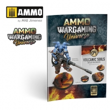 AMMO MIG JIMENEZ AMIG6923 AMMO WARGAMING UNIVERSE BOOK 04 SUELOS VOLCANICOS ENGLISH, CASTELLANO, POLSKI