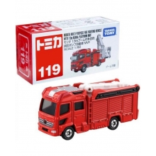 TOMICA 879763 NO 119 MORITA MULTI PURPOSE FIRE FIGHTING VEHICLE WITH 13M AERIAL PLATFORM MVF