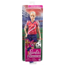 MATTEL HCN17 MUECA JUGADORA DE FUTBOL PLAYERA ROJA BARBIE PROFESIONES