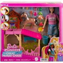 MATTEL HXJ40 BARBIE SET DE JUEGO CUIDADO DE PONYS CON RENEE