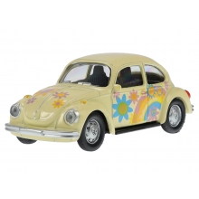 NOREV 310518 1:64 1973 VOLKSWAGEN BEETLE 1303 PEACE AND LOVE YELLOW RAINBOW