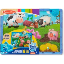 MELISSA DOUG 33009 BLUES CLUES & YOU ! WOODEN MUSICAL FARM SOUND PUZZLE