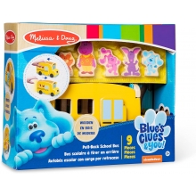 MELISSA DOUG 33011 BLUES CLUES & YOU ! WOODEN PULL BACK SCHOOL BUS