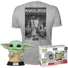 FUNKO 63622 POP & TEE STAR WARS THE MANDALORIAN GROGU WITH COOKIES TALLA M