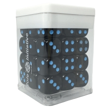 ROLE4 50007-12P SET OF 12D6 OPAQUE BLACK WITH LT BLUE INK