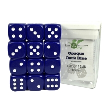 ROLE4 50008-12P SET OF 12D6 OPAQUE DARK BLUE WITH WHITE