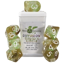 ROLE4 50524-7C-S SET OF 7 DICE WITH ARCH D4 DRUIDS CIRCLE WITH SYMBOL DRUIDA