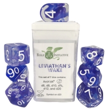 ROLE4 50537-7C-S SET OF 7 DICE WITHARCH D4 LEVIATHANS WAKE WITH SYMBOL LEVIATAN