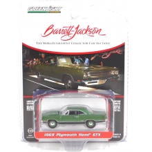 GREENLIGHT 37310B 1:64 BARRETT - JACKSON SERIES 14 1969 PLYMOUTH HEMI GTX F8 IVY GREEN METALLIC ( PALM BEACH 2023 )