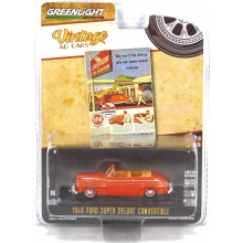 GREENLIGHT 39140A 1:64 VINTAGE AD CARS SERIES 10 1946 FORD SUPER DELUXE CONVERTIBLE CHEVRON SUPREME SOLID PACK