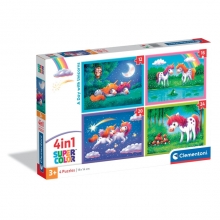 CLEMENTONI 21740 PUZZLE 1 X 12 + 1 X 16 + 1 X 20 + 1 X 24 PIEZAS A DAY WITH UNICORNS
