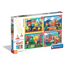 CLEMENTONI 21741 PUZZLE 1 X 12 + 1 X 16 + 1 X 20 + 1 X 24 PIEZAS BUSY AT WORK