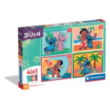 CLEMENTONI 21745 PUZZLE 1 X 12 + 1 X 16 + 1 X 20 + 1 X 24 PIEZAS DISNEY STITCH
