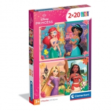 CLEMENTONI 24092 PUZZLE 2 X 20 PIEZAS DISNEY PRINCESS