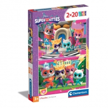 CLEMENTONI 24811 PUZZLE 2 X 20 PIEZAS SUPERKITTIES