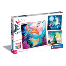 CLEMENTONI 25319 PUZZLE 3 X 48 PIEZAS FANTASTIC CREATURES