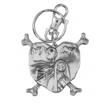 MONOGRAM 21598 NIGHTMARE BEFORE CHRISTMAS JACK AND SALLY IN HEART PEWTER KEY RING
