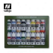 VALLEJO 70140 MODEL COLOR SET BASIC COLORS USA ( 16 )